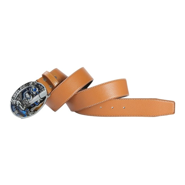 Cinturón de trabajo de cuero para hombre - Cinturones de cuero de doble  punta para trabajo, negocios e informal (talla : 47 pulgadas de largo)