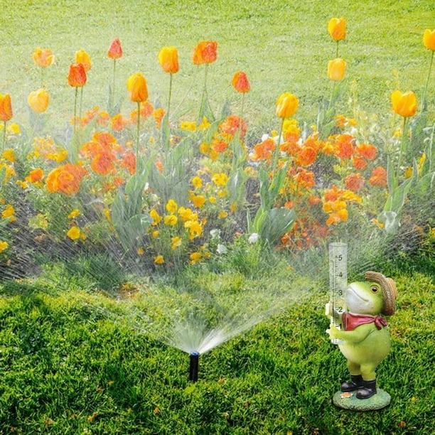 Escultura de pluviómetro de rana pintada a mano para su jardín, césped o  patio - Estatua de poliresina , y resistente a la Soledad pluviómetro