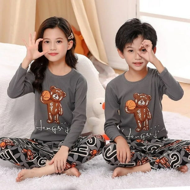  Conjunto de pijama para niños de 4 a 12 años, B3-gris, 12 años  : Ropa, Zapatos y Joyería
