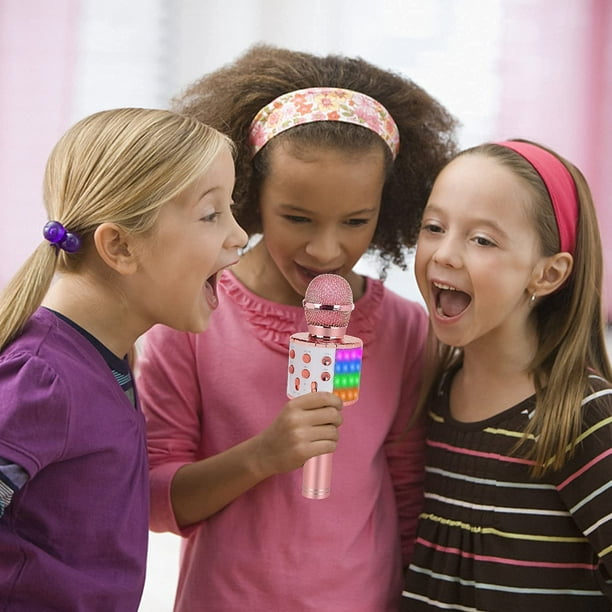  Micrófono de karaoke para niños, regalos para niñas: micrófono  inalámbrico Bluetooth para cantar - Popular 2023 juguetes para niños de 3,  4, 5, 6, 7, 8, 9, 10, 11, 12 años, ideas de regalos de : Juguetes y Juegos