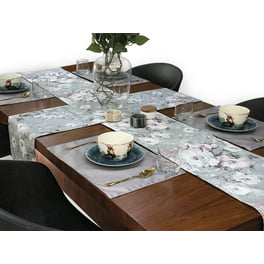Camino de mesa Caminos de mesa de arpillera gris con camino de mesa con  borlas para mesa de centro, cubierta de tocador para mesa de comedor  Caminos de mesa grises Decoración de