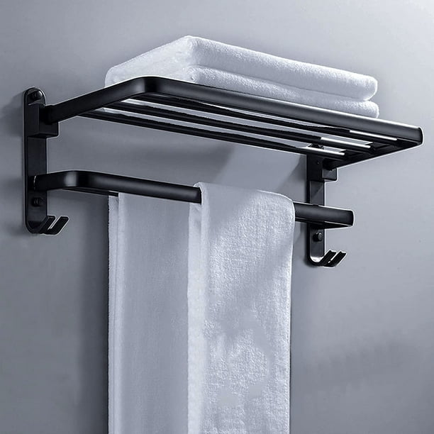 WXXGY Toallero de baño con estante para baño montado en la pared, soporte  plegable para toallas, organizador de ducha, resistente a la oxidación/15.7