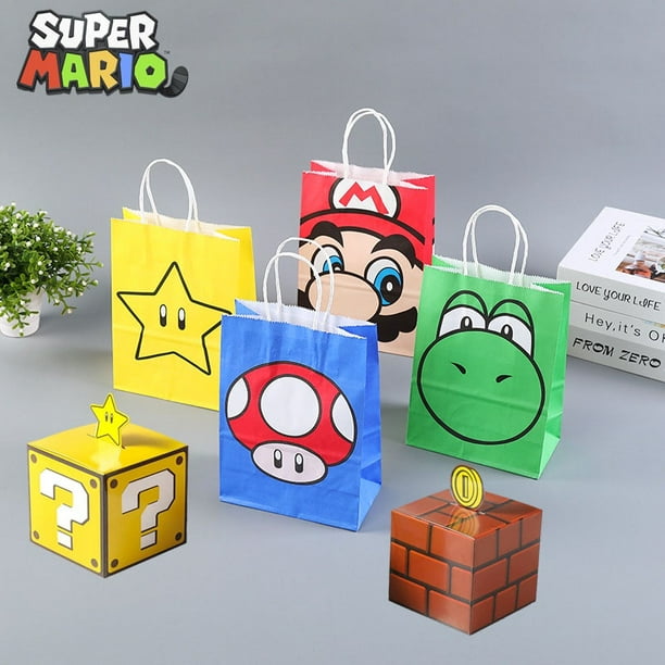  Suministros de fiesta de cumpleaños de Mario, regalos de fiesta  de Mario incluyen 12 cajas de dulces, decoraciones de fiesta de Mario Super  Bro, caja de regalo para niños y niñas 