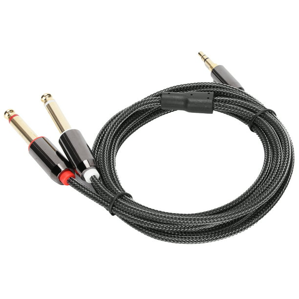 Cable audio stereo Minijack 3.5 mm Macho-Macho metálico trenzado Color Oro