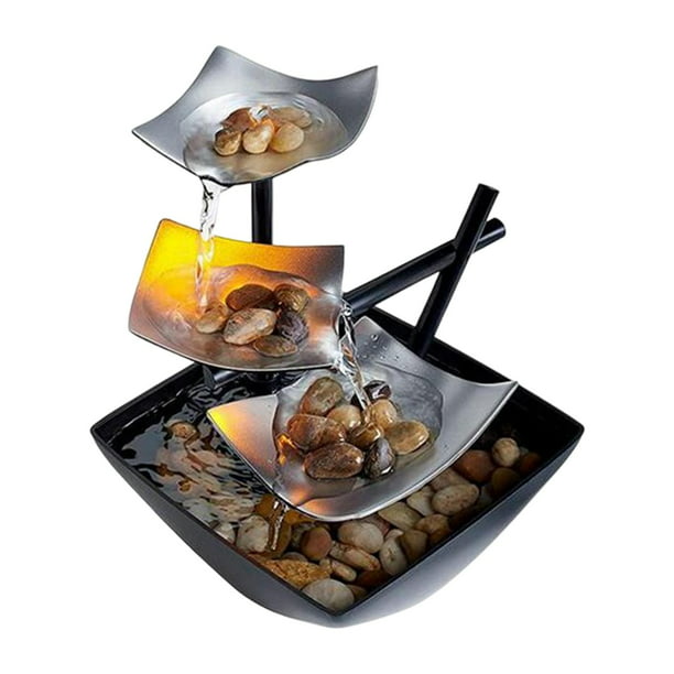 Fuentes de agua Feng Shui, mesa decorativa, con rocas, relajante