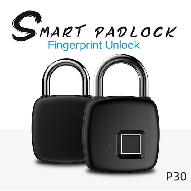 P30 Smart Keyless USB Cerradura recargable Candado biométrico de huellas  dactilares Seguridad antirrobo