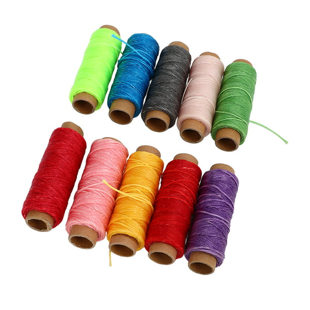  JANYUN Cordón de hilo encerado para coser de cuero 150D de 264  yardas para manualidades, 0.039 in de diámetro, 8 colores, cada uno de 33  yardas (color A) : Arte y Manualidades