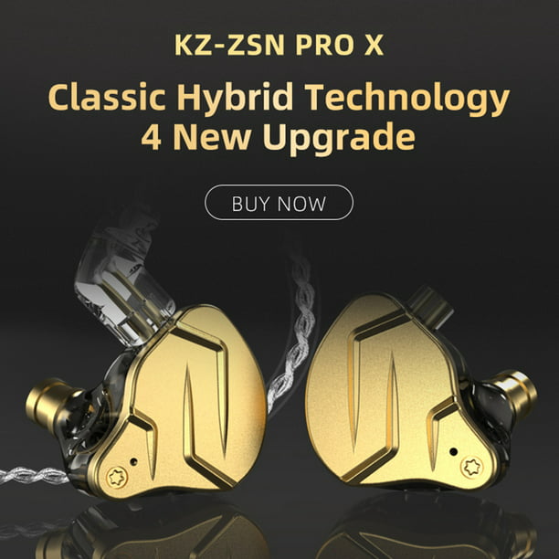 Auriculares in-ear gamer KZ Auriculares con cable ZSN Pro with mic dorado