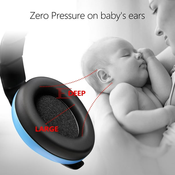 Auriculares con cancelación de ruido para bebés con protección auditiva  (azules) para bebés de 3 mes JM