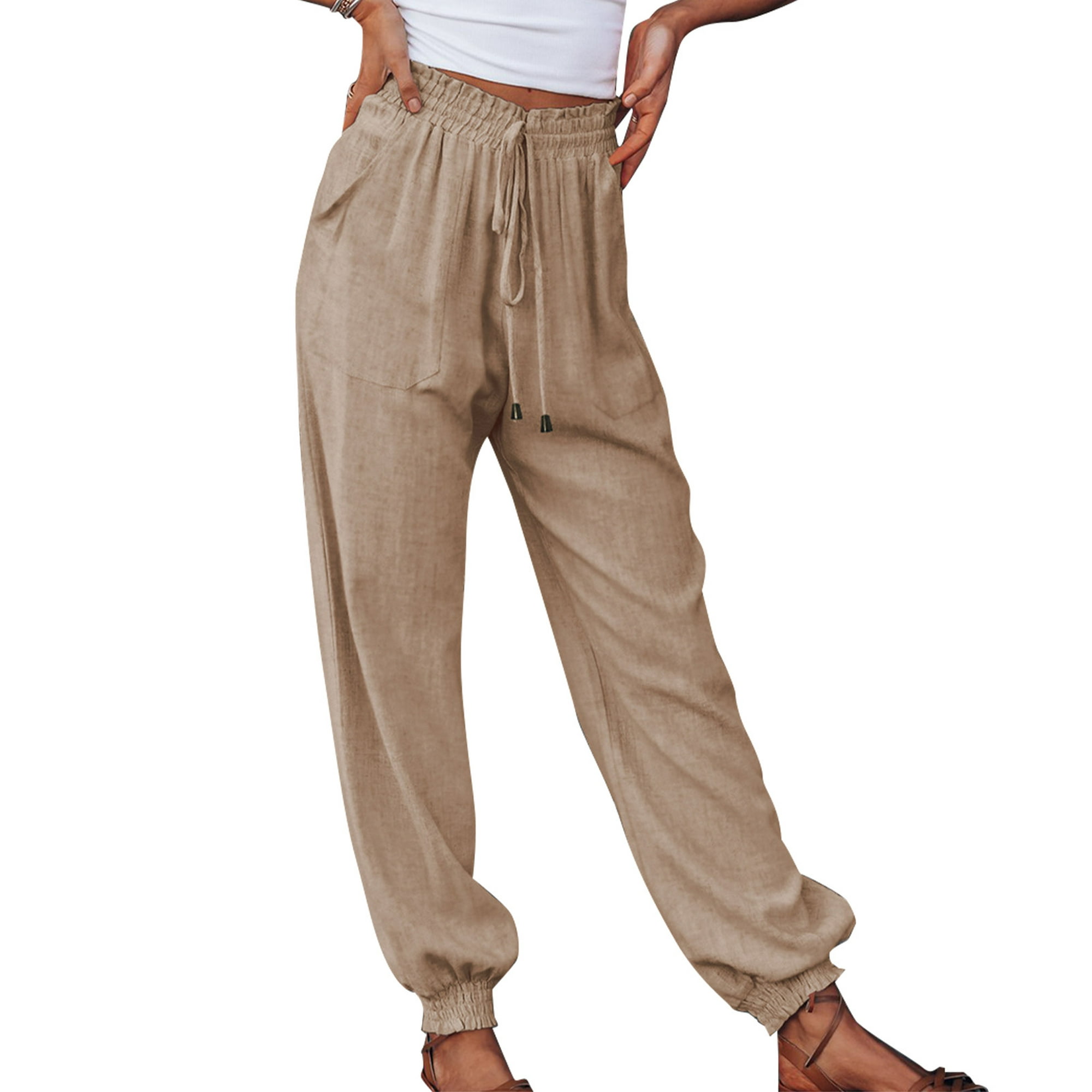 Pantalones cónicos de yoga con cintura alta y bolsillo lateral
