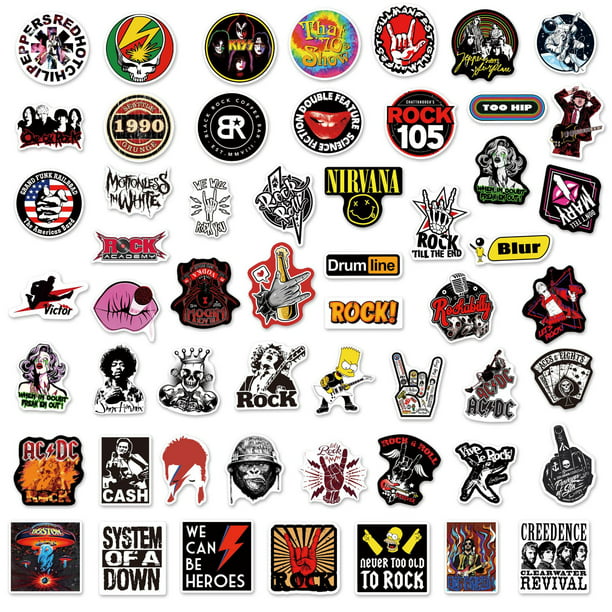 50 pegatinas de banda de rock legendaria – pegatinas de metal pesado –  pegatinas de banda para adultos, pegatinas y calcomanías de rock, pegatinas  de
