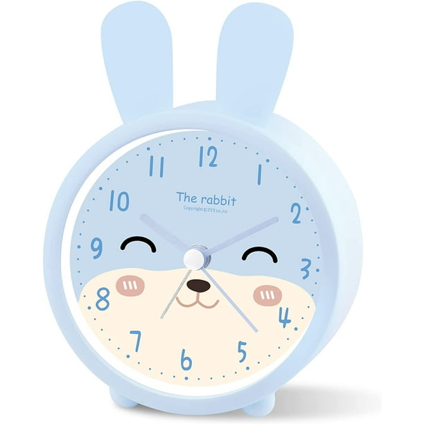 Despertador infantil sin tictac para niñas y niños, analógico silencioso,  despertador de viaje Despertador infantil (azul) JM