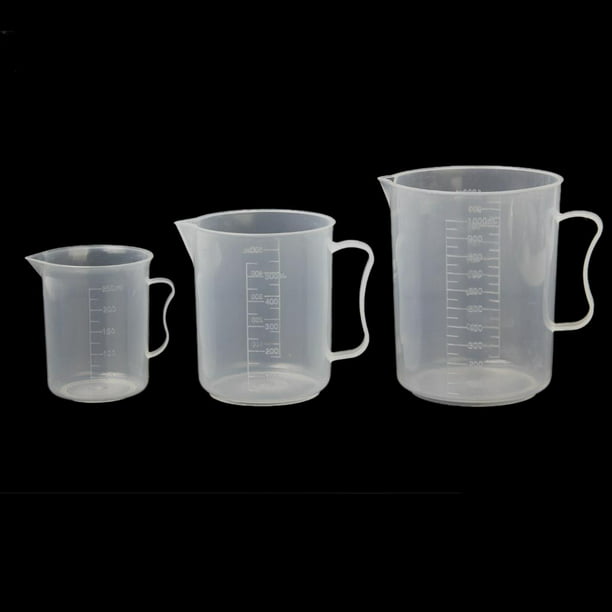 uxcell Vaso medidor de plástico de 1.0 fl oz transparente con tapa para  líquidos de cocina de laboratorio, 10 unidades