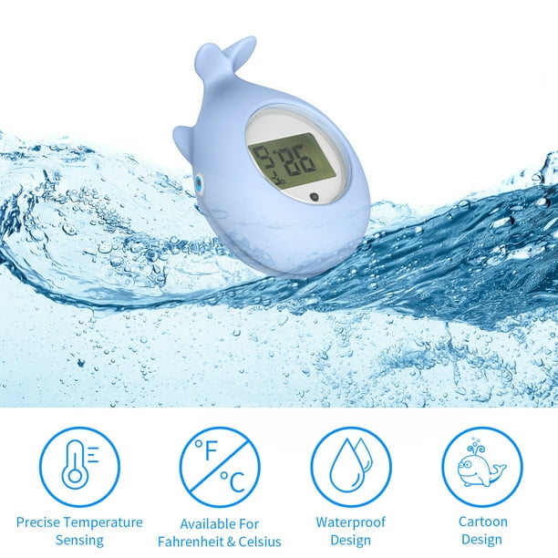 Termómetro de bañera para bebés, termómetro digital de temperatura del agua  para bañera de seguridad, juguete de baño flotante, regalo para niños y  madres recién nacidas con advertencia de temperatura intermitente