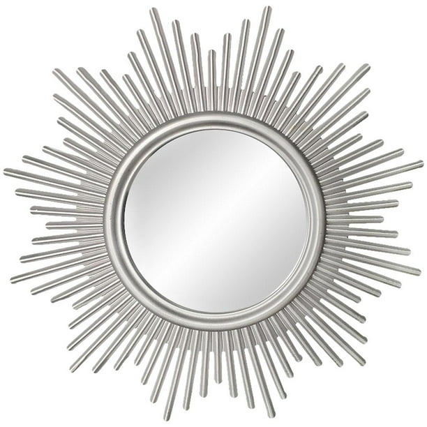Espejo redondo de pared Espejo de pared decorativo para colgar - Espejo  pequeño de vintage para pared - Espejo con marco plateado - Montaje fácil -  , A Magideal Espejo redondo de