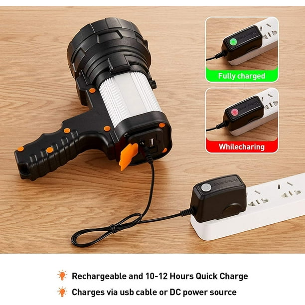 Lampe Torche Led Ultra Puissante Rechargeable USB avec Lumière