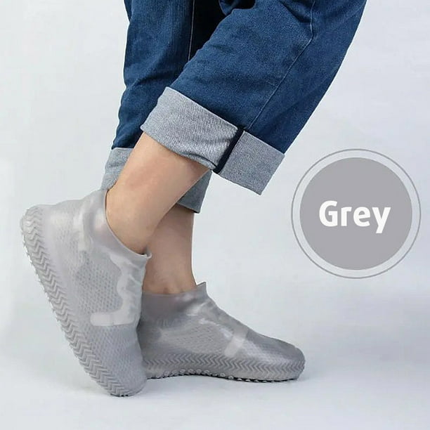 Cubierta impermeable de silicona para zapatos gris L