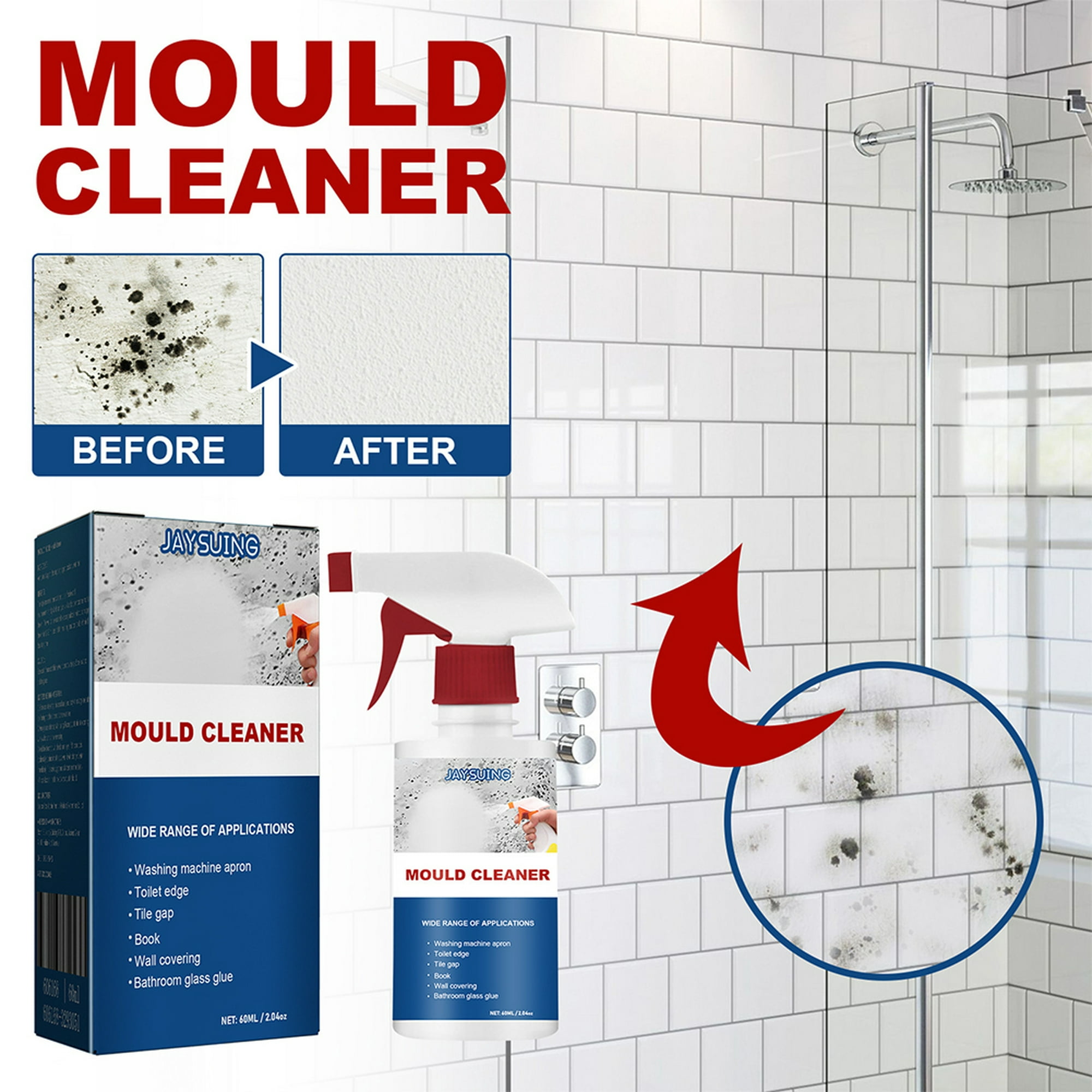  KCRPM Espuma limpiadora de moho, espray de espuma para eliminar  moho doméstico para bañera/Tilex/pared/piso de baño/cocina (2 unidades) :  Salud y Hogar