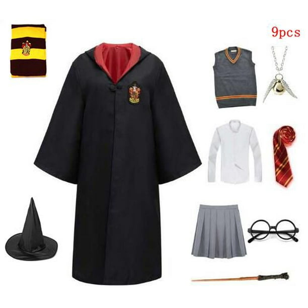 Disfraz de Harry Potter para niños y adultos, ropa de fiesta, capa,  uniforme escolar de Hermione, disfraz de Halloween para hombres y mujeres