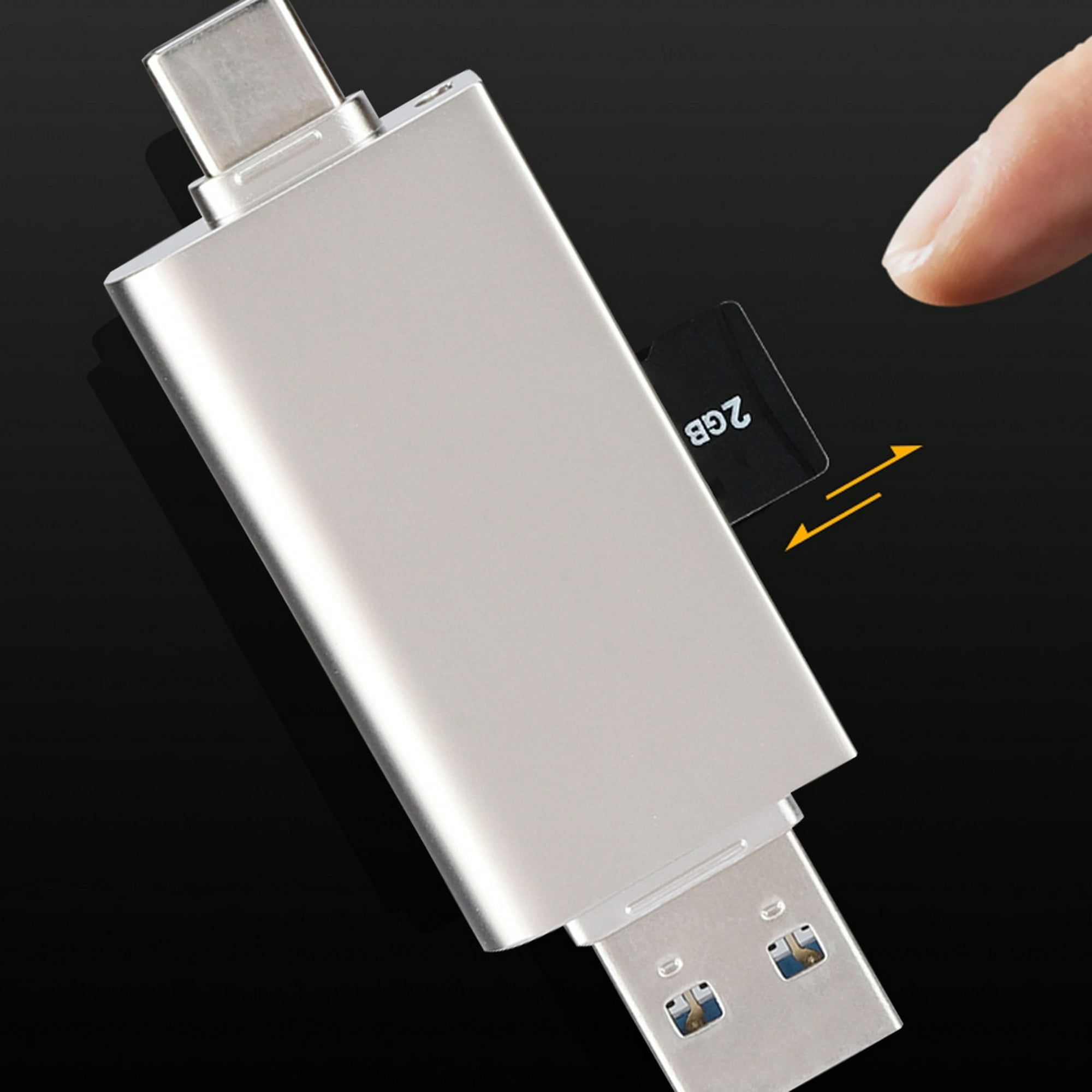 Lector de tarjetas de memoria cinco en uno, adecuado para iPhone/iPad  Adaptador USB OTG y lector de tarjetas SD, dispositivos USB C y USB A con  tarjeta Micro SD y ranura para