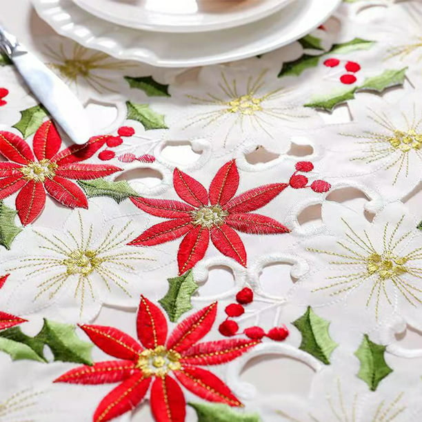 1 pieza Camino de mesa con bordado de flor mesa moderno con bordado diseño  rectángulo para mesa, Moda de Mujer