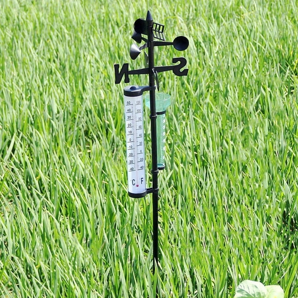  Pluviómetro Weather de plástico transparente de agua Jardín  estación de temperatura precisa : Patio, Césped y Jardín