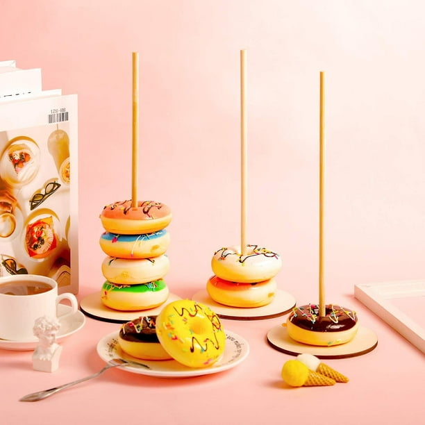 Soportes de madera para donuts de 5 piezas, soporte de exhibición de donuts  desmontable para suministros de bodas y fiestas de cumpleaños (estilo  redondo) YONGSHENG 8390606302946