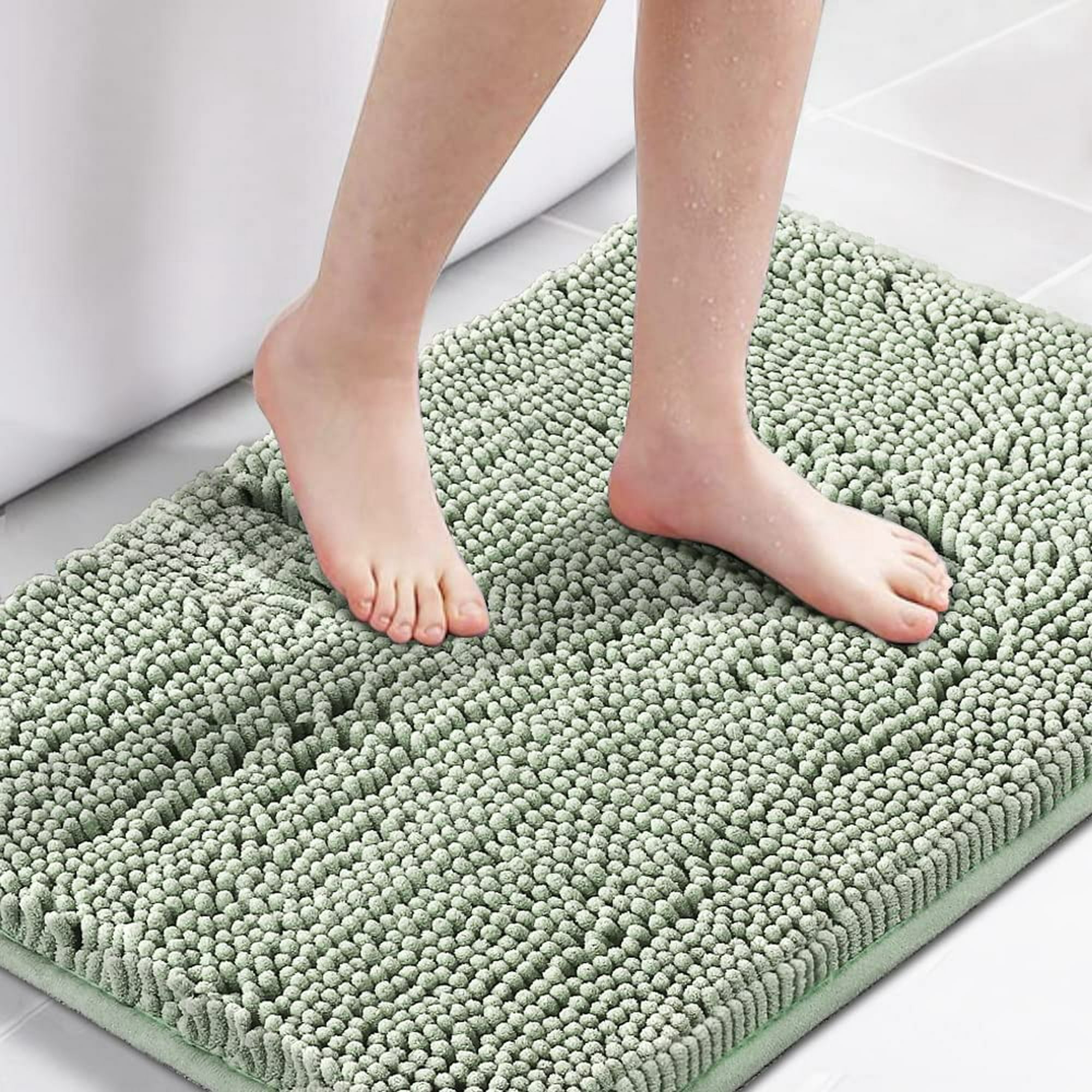 Alfombras de baño, juego de alfombrillas de baño de chenilla, alfombra para  salir de la ducha antideslizante de felpa suave + alfombra de baño.
