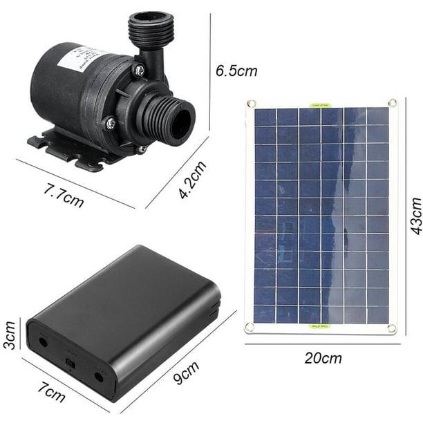 Mini bomba de fuente solar, kit de panel de alimentación de bomba de agua  solar sumergible sin escobillas para circulación de agua de jardín/fuente  de