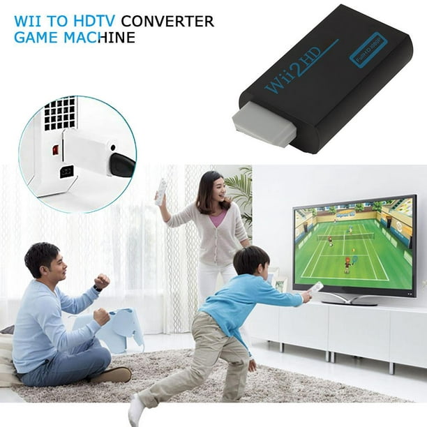 Convertidor compatible con WII a HDMI Full 1080P 2 Adaptador 3.5mm HD Negro  JShteea El nuevo