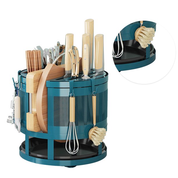 Soporte multifuncional giratorio para cuchillos, soporte para cocina,  palillos, jaula para tabla de cortar, soporte para cuchillos de una sola  pieza