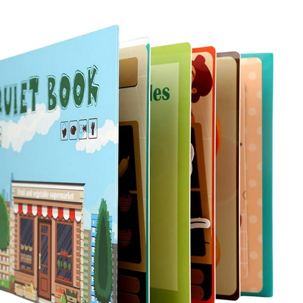 4x Juguetes Montessori Juguete Libro Interactivo perfke Libro tranquilo