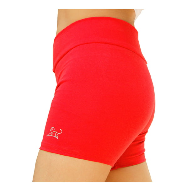 Short Deportivo Mujer, Grande/ExGrande, Short de Licra para Mujer de Algodón,  Rojo Red Baboon Modelo Spart, Shorts Deportivos para Mujer Licra Flexible.