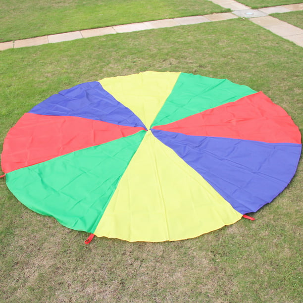 Paracaídas de 10 Pies para con 8 Asas, Viento para Juegos Cooperativos para  de 4 a 8 años, Cumpleaños Sunnimix Juguete de paracaídas para niños