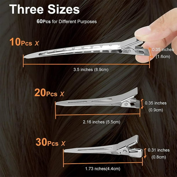 4 pinzas metálicas de peluquería de pato
