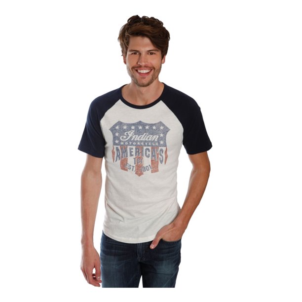 Lucky Brand Indian Motorcycle Graphic playera para hombre azul