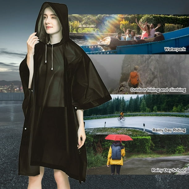 Poncho impermeable para lluvia al aire libre para senderismo y lluvia para  adultos para mujeres y ho Ehuebsd
