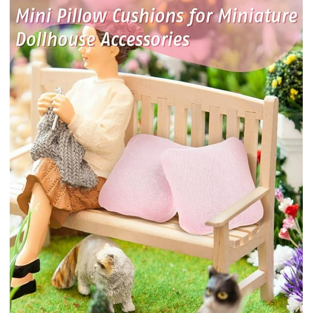 10 unids/pack franela suave almohada cojines para sofá cama a :12 miniatura  casa de muebles accesorios 4x4cm rosa perfke cojín del sofá de la casa de  muñecas