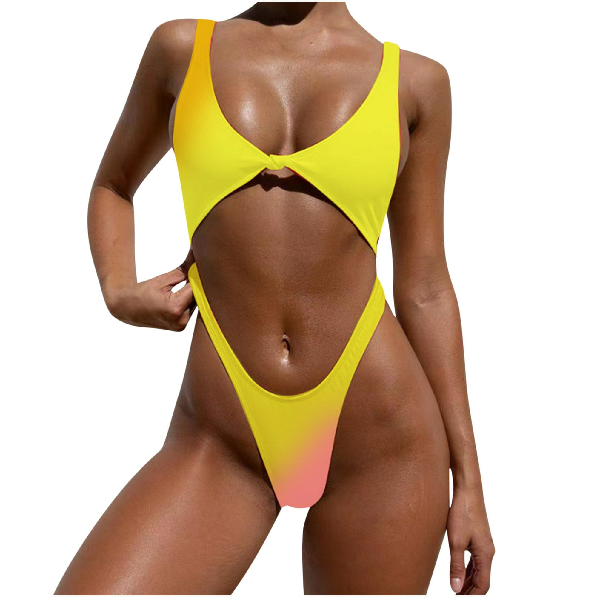 Bikini De Una Pieza Body de una pieza de verano Estilo europeo Mujer Bikini  delgado Ropa de playa (V Cgtredaw para Mujer Verde Única