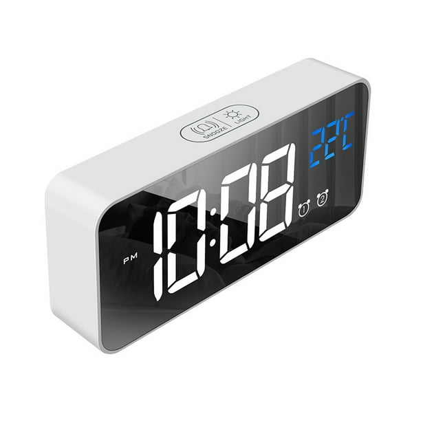 Reloj Despertador Digital, LED Pantalla Reloj Alarma Inteligente con  Temperatura, Puerto de Carga USB, 12/24 Horas, 4 Brillo Ajustable Shuxiu  Wang 8390615156486