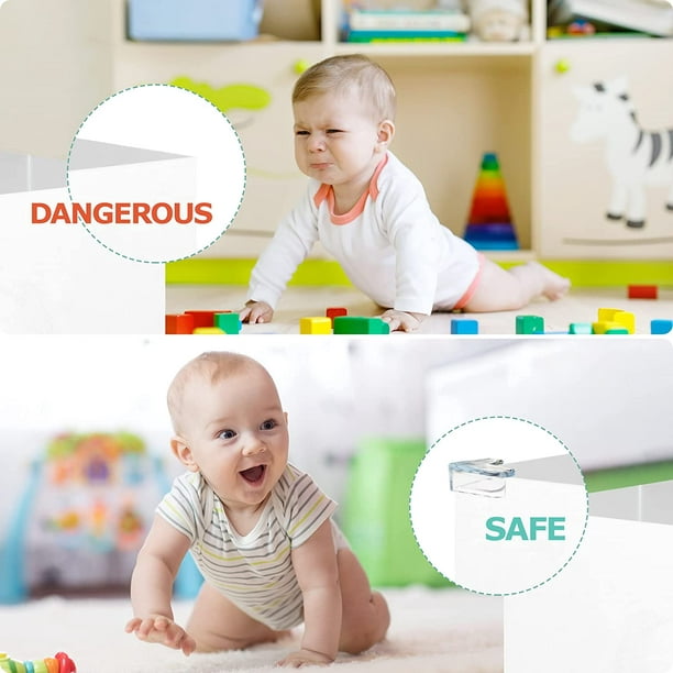 Protectores de esquina suaves para bebés, protectores de esquina de  seguridad a prueba de bebés, protectores transparentes para muebles, mesa y