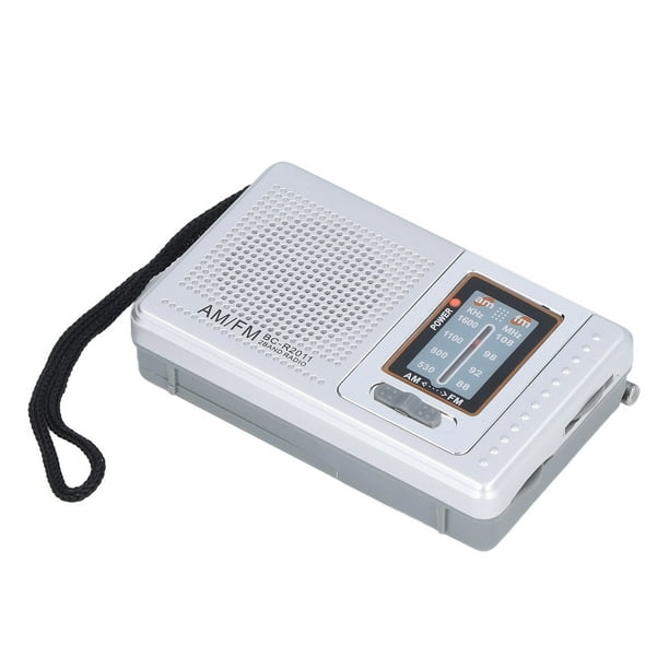 Radio analógica AM FM portátil enchufable de pared con altavoz Bluetooth,  fuentes de alimentación de 3 vías, batería recargable incorporada, radio