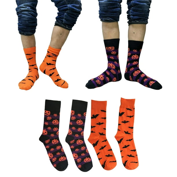 Whaline Calcetines de Halloween, caja de regalo, 5 pares de calcetines  divertidos, coloridos y lindos calcetines de algodón con caja de calabaza