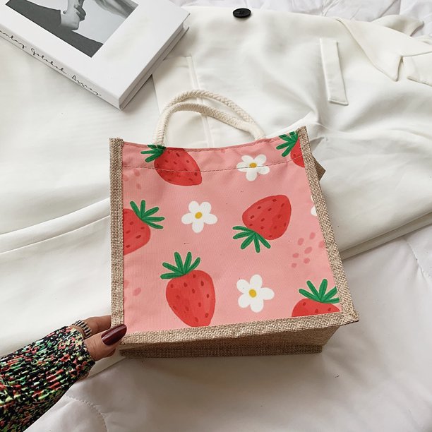 Bolsa Bolsos de mano con estampado de frutas para mujer a la moda