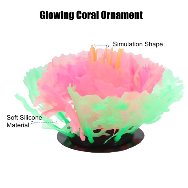 Silicona Acuario Simulación Coral, Fluorescencia Decoración, Rosa