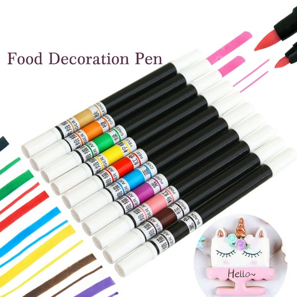 2 Piezas de Decoración de Pasteles, Bolígrafos para Colorear Alimentos, Rotuladores  Comestibles, Pin perfecl 2 bolígrafos para colorear alimentos.