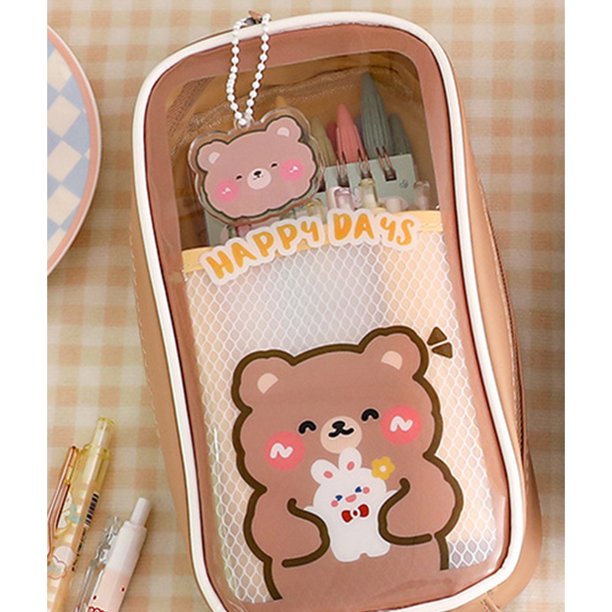 Estuche para lápices Kawaii con accesorios, material escolar kawaii para  adolescentes y niñas (marrón)