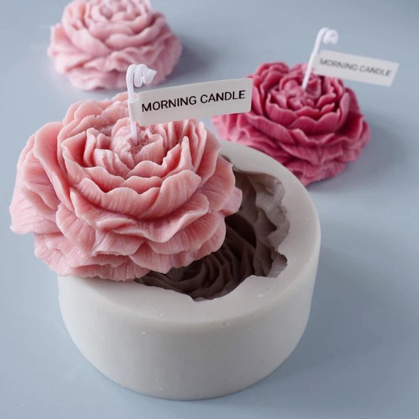 2 moldes cuadrados de silicona para fondant de flores de rosas, moldes de  chocolate hechos a mano para manualidades, manualidades, jabón, velas