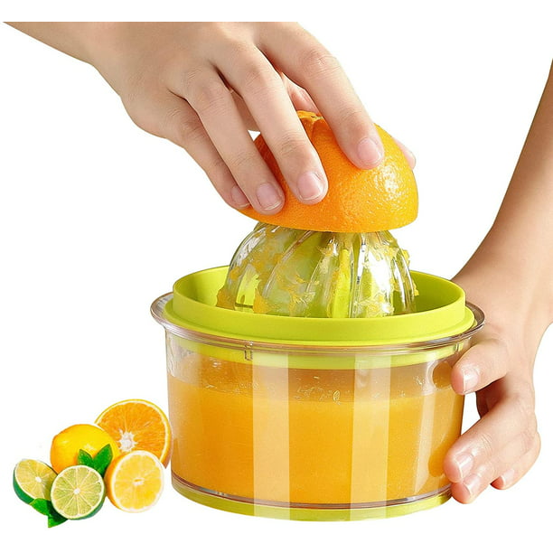 Exprimidor de cítricos de naranja, exprimidor de limón manual con rallador  medidor incorporado de 16 oz, exprimidor de cítricos manual multifunción  con escariadores de varios tamaños JAMW Sencillez
