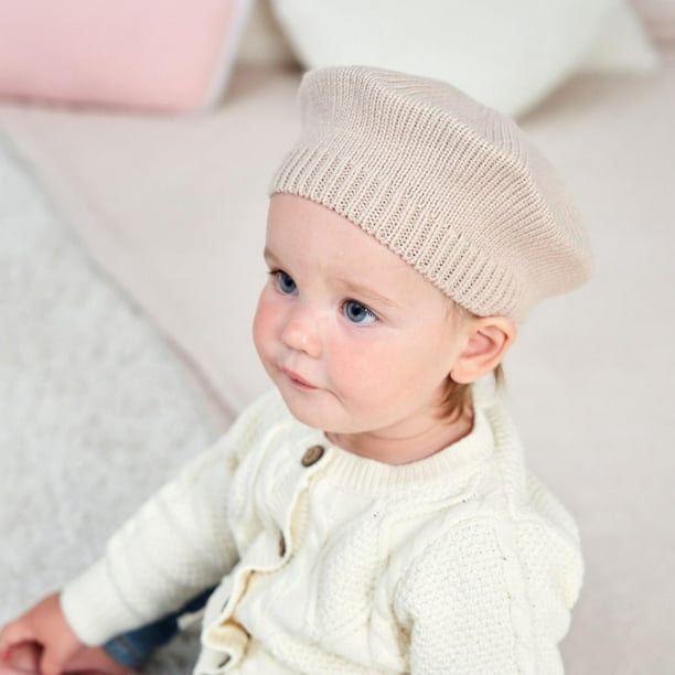 Otoño e invierno, nueva boina a la moda para niños, punto para niños, color  puro, cálido, gorro de lana para bebés beilei